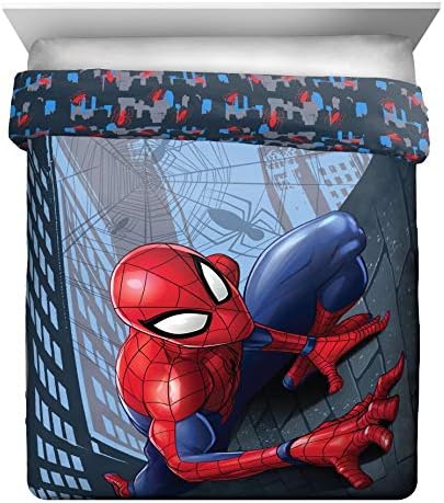 Marvel Spiderman Queen Comforter Set 5 Piece Kids Bedding for Boys, Multi