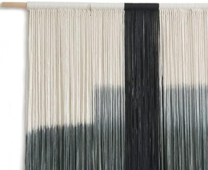 Macrame Wall Hanging Grey Dip Dye Large Boho Fiber Wall Art Decor 57"W*35"L