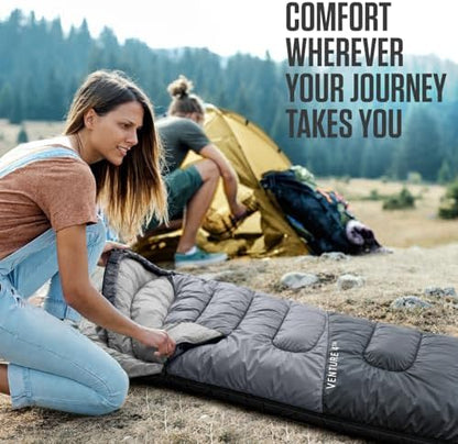 VENTURE 4TH Backpacking Sleeping Bag for Camping - Single, XXL & Double
