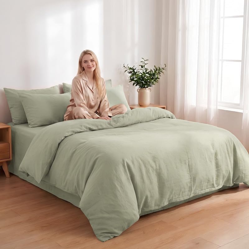 NEXHOME PRO Duvet Cover California King Size, 3 Pieces Cotton Bedding Set