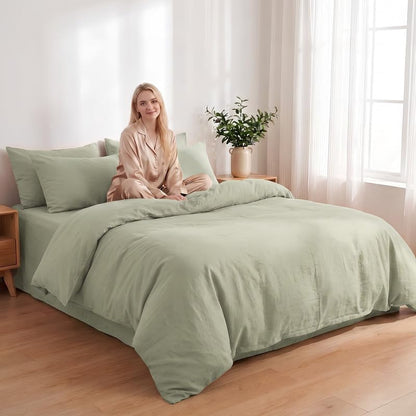 NEXHOME PRO Duvet Cover Oversized King Size, 3 Pieces Cotton Bedding Set