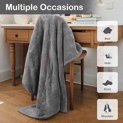 Electric Heated Blanket Full Size 72"×84" with 9 Heating Levels & 1-10Hs Auto Off, Single Control Large Heating Heater Blankets, Cozy for Bed & Sofa, Energy Efficient, Gifts for Family, Light Gray