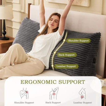 Headboard Pillow Twin, Headboard Wedge Pillow, Dark Grey