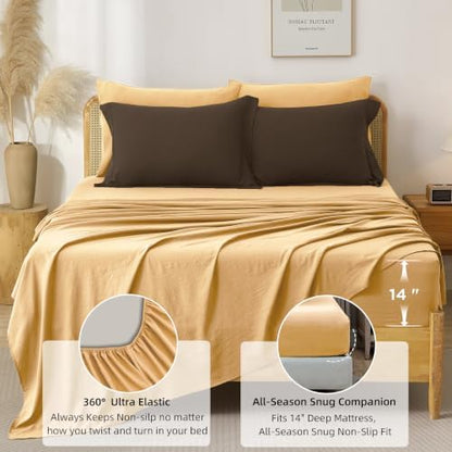 Prewashed Cal King Comforter Set 7 Pieces, Brown Bed Set