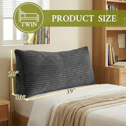 Headboard Pillow Twin, Headboard Wedge Pillow, Dark Grey