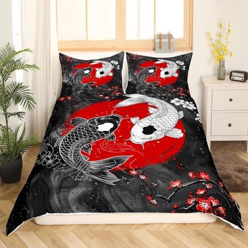 Feelyou Koi Fish Duvet Cover Full Size
