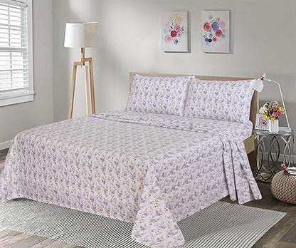 RUVANTI Flannel Sheets Full Size, Sand Rose