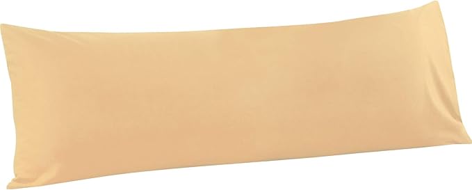 FLXXIE Body Pillow Cover - Super Soft Microfiber 20x54 Body Pillow Case - Envelope Closure, Wrinkle, Stain Resistant 20x54 Long Pillowcase, Light Taupe