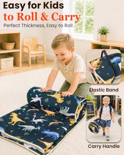 Primlect Toddler Nap Mat with Pillow, Thickened Extra Large Sleeping Bag
