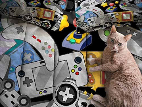 Sunnycitron Gaming Comforter for Boys Teen Gamer Comforters Queen Size Gaming Bedding Kids Bed Set Boys Bedding Quilt Game Room Decor,1 Comforter +2Pillowcase