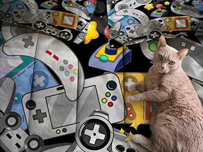 Sunnycitron Gaming Comforter for Boys Teen Gamer Comforters Queen Size Gaming Bedding Kids Bed Set Boys Bedding Quilt Game Room Decor,1 Comforter +2Pillowcase