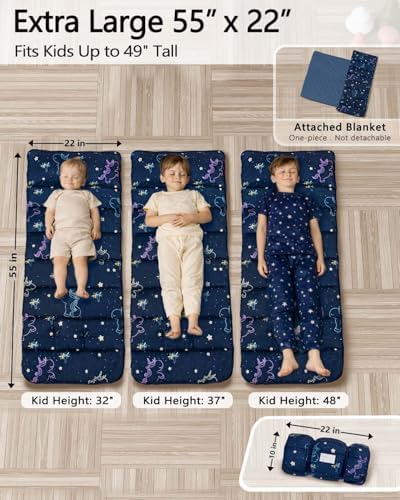 Primlect Toddler Nap Mat with Pillow, Thickened Extra Large Sleeping Bag