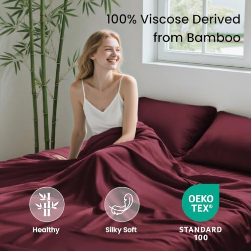 Love's cabin 100% Rayon Derived from Bamboo, King Size Sheet Set, 6 Pieces