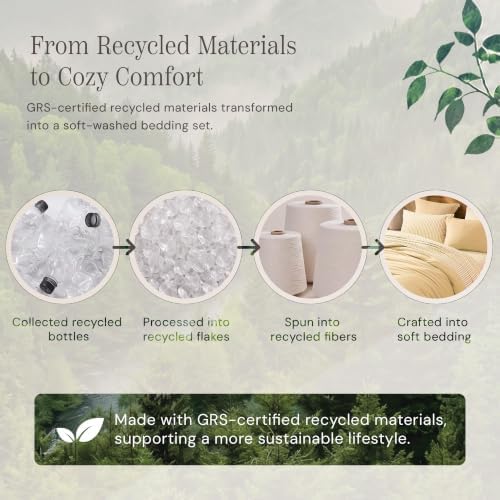 King Comforter Set with Sheets-7 Pieces Soft Recycled Bed in a Bag Bedding