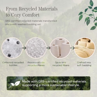 Full Comforter Set with Sheets-7 Pieces Soft Recycled Bed in a Bag Bedding