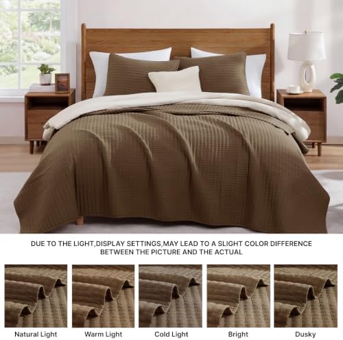 Queen Quilt-Lightweight Bedspreads Coffee Queen Size Quilt Bedding Set
