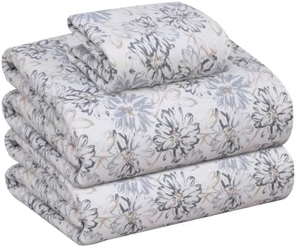 RUVANTI Flannel Sheets Twin Size, Pacific