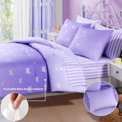 Queen Comforter Set with Sheets for Girls-7 Pieces Soft Queen Bedding Sets