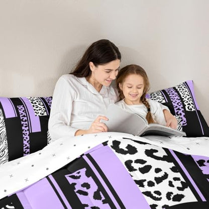 Feelyou Animal Print Leopard Zebra Comforter Set Queen Size Kids Boys