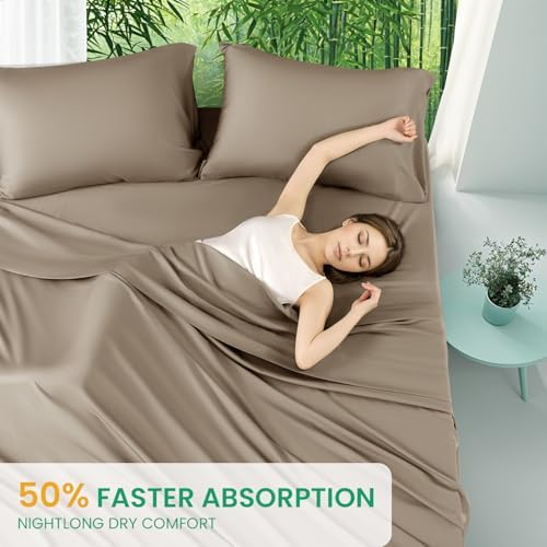 SONORO KATE 100% Viscose Derived from Bamboo_Sheets Cal King Size,4PC