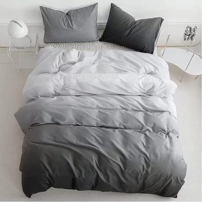 Houseri Comforter Set, King Size, Grey Gradient, 3 Pcs Including Comforter and Pillow Shams