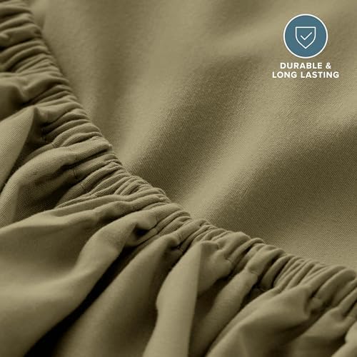 Bare Home Full XL Fitted Sheet - 1800 Ultra-Soft (Full XL, Olive)