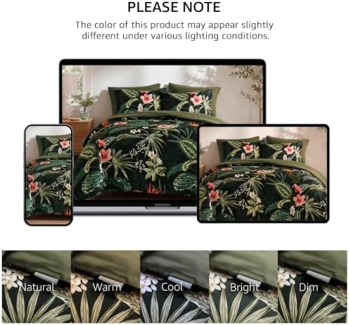 Queen Comforter Set - 7 Pieces Soft Floral Bed in a Bag Queen Bedding Sets
