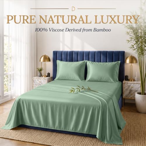 DECOLURE 100% Viscose Derived from Bamboo Sheets King Size | 4 Pc Bed Set