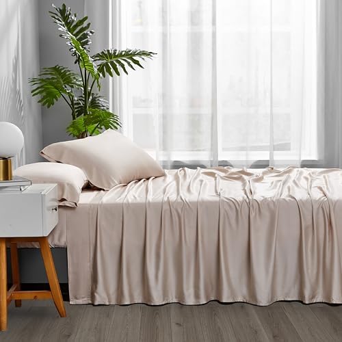ACCURATEX Cooling Sheets for Hot Sleepers, Split California King Size,Sandy