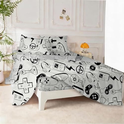 SDY 7 Piece Gamer Bedding Set Full - Cozy Gaming Comforter Sets and Gamer Bed Set for Boys, Bed in a Bag Full, Suitable for Girls and Kids