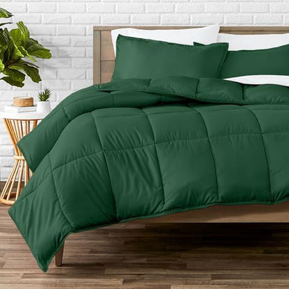 Bare Home Comforter Set - 1800 Ultra Soft (King, Forest Green)