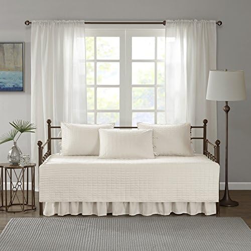 Comfort Spaces Kienna Daybed Cover Set 5 Piece with Bedskirt, 75 x 39 Ivory