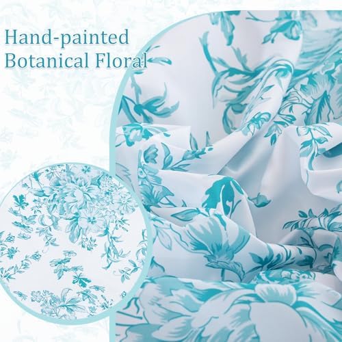 Queen Size Comforter Set 8 Pieces Aqua Floral Bed in a Bag Comforter Sets