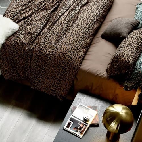 mixinni Animal Cheetah Comforter Set Queen 3 Pieces Leopard Print Bed Set Sexy Soft Fluffy Floral Printed Pattern Bedding Set with 2 Pillowcases for All Season-(1 Comforter + 2 Pillowcases)