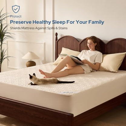 BEDLORE Waterproof Mattress Protector, California King Size Mattress Pad