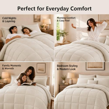Anluoer Queen Comforter Set 7 Piece, Soft Bed in a Bag Queen Bedding Sets