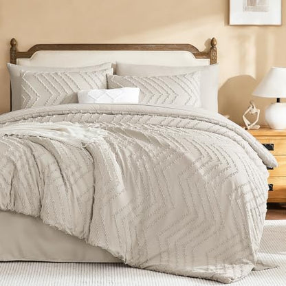 Litanika Oatmeal Twin/Twin XL Comforter Set - 5 Pieces Boho Bed in a Bag