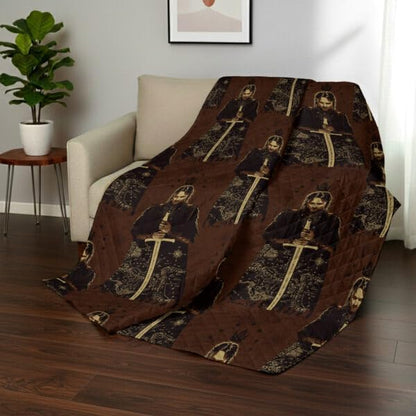 Warner Bros Lord of The Rings Middle Earth Quest Quilted Throw Blanket, Fantasy Map Pattern, Adults Boys Girls, Soft Lightweight Bedding for Bed, or Couch, 60 x 80 inches
