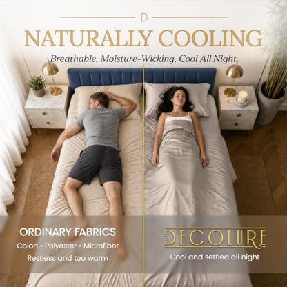 DECOLURE 100% Viscose Derived from Bamboo Sheets Queen Size | 4 Pc Bed Set