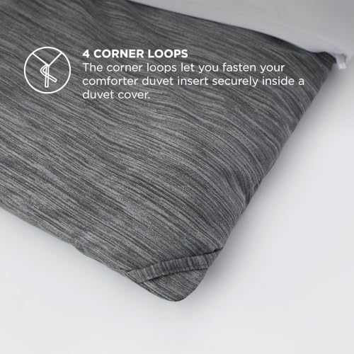 Bedsure Dark Grey King Size Comforter Set, Cationic Dyed Bed Set 3 Pcs