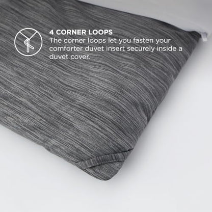 Bedsure Dark Grey King Size Comforter Set, Cationic Dyed Bed Set 3 Pcs