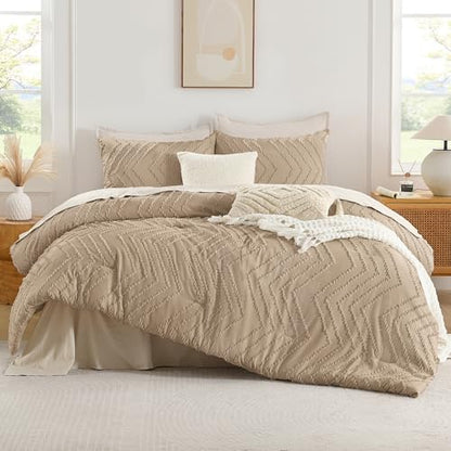 Andency Taupe Oversized Super King Comforter Set 120x120 Extra Large