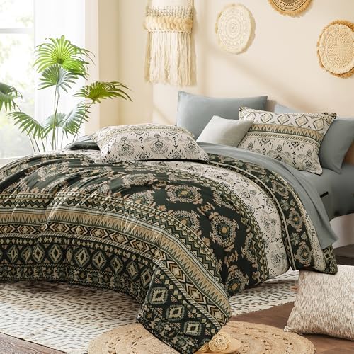Full Size Comforter Sets - 7 Pieces Boho Bedding Aztec Bed in a Bag