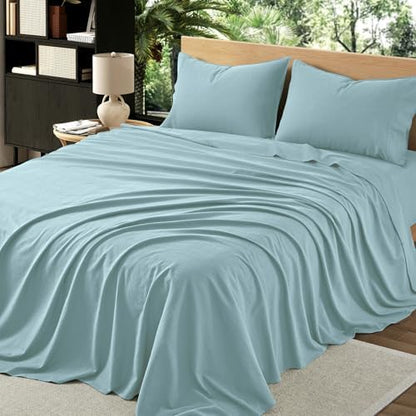 100% Organic Linen Sheets Full Size Bed Sheets for Hot Sleepers