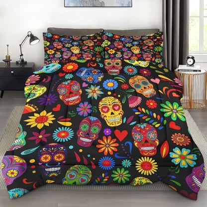 Pamnest Twin Comforter Set, 2 Pieces Dead Sugar Bedding, All Season
