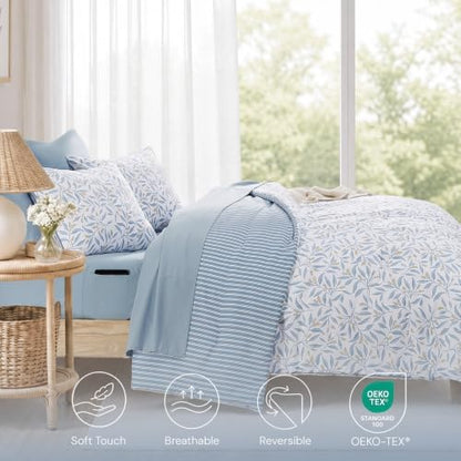 Monbix King Comforter Set-7 Pieces Floral Bed in a Bag King Bedding Sets