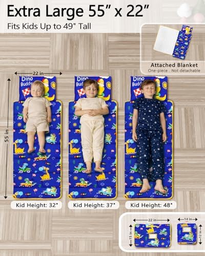 Primlect Toddler Nap Mat with Pillow, Portable Sleeping Mat