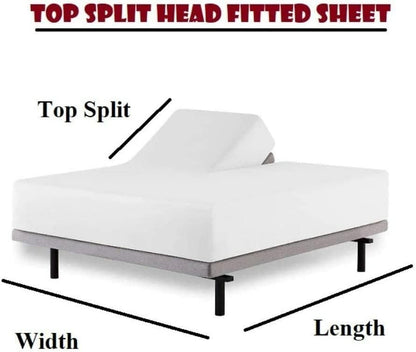 TOP Split King Royal Collection 1900 Egyptian Quality Bed Sheet Set with 1 Fitted Sheet with 36" Split TOP, 1 King Flat and 2 King P/Cases.No Wrinkle- Shrinkage Free- Ultra Soft (Plum/Purple)