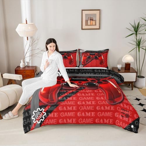 Feelyou Gamer Comforter Set Full Size Game Controller Comforter for Kids