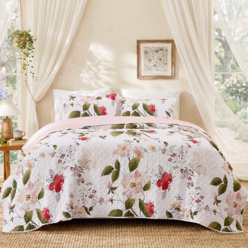 EXQ Home Printed Quilt Set Full Queen Size Monet Graden Bedspread Set